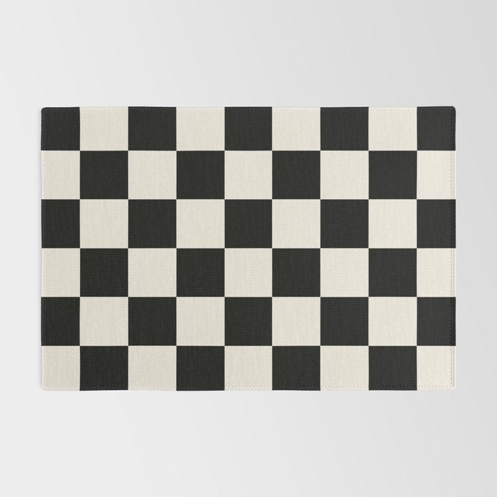 Checkered (Black Cream) Rug Gallery Image 2