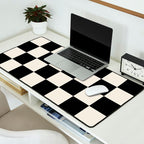 Checkered (Black Cream) Desk Mat Gallery Image 2