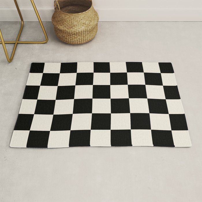 Checkered (Black Cream) Rug Gallery Image 1