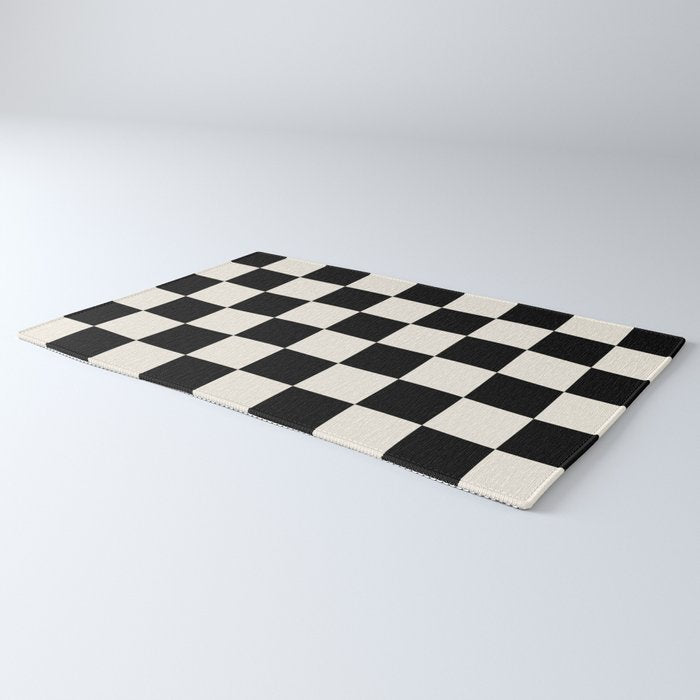 Checkered (Black Cream) Rug Gallery Image 3