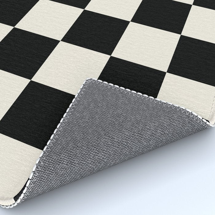 Checkered (Black Cream) Rug Gallery Image 4