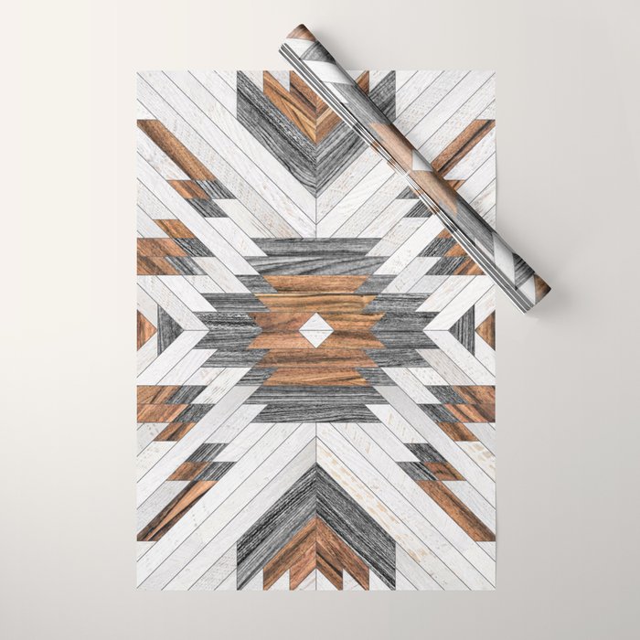 Urban Tribal Pattern No.8 - Aztec - Wood Wrapping Paper Gallery Image 1