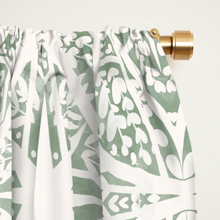 Green Nature Fantasy Tiles B Window Curtain Gallery Image 2