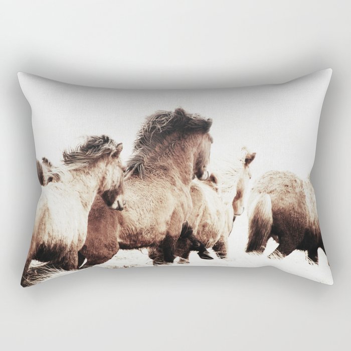 WILD AND FREE 2 - HORSES OF ICELAND Rectangular Pillow Gallery Image 2