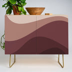 Abstract Color Waves VI Neutral Red Tones Credenza Gallery Image 1
