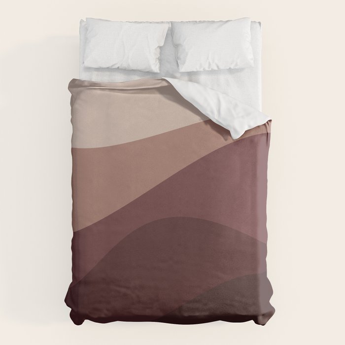 Abstract Color Waves VI Neutral Red Tones Duvet Cover Gallery Image 1