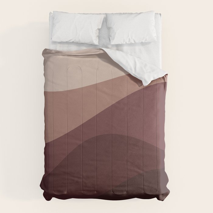 Abstract Color Waves VI Neutral Red Tones Comforter Gallery Image 6