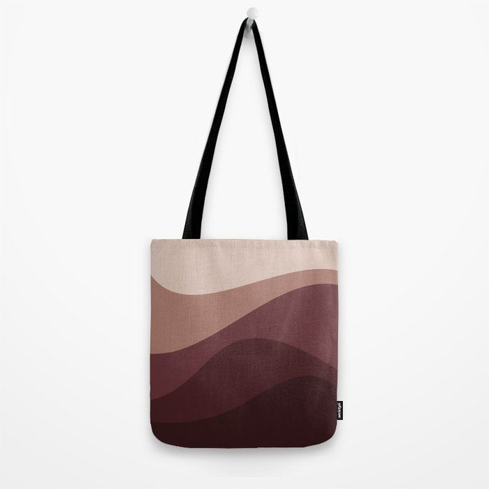 Abstract Color Waves VI Neutral Red Tones Tote Bag Gallery Image 2