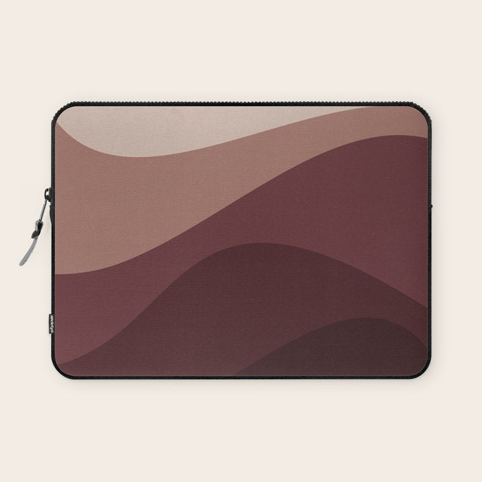 Abstract Color Waves VI Neutral Red Tones Laptop Sleeve Gallery Image 1