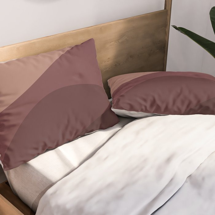 Abstract Color Waves VI Neutral Red Tones Pillow Sham Gallery Image 2