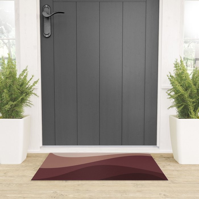 Abstract Color Waves VI Neutral Red Tones Welcome Mat Gallery Image 3