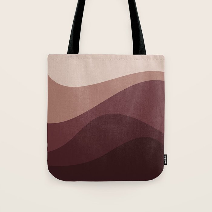 Abstract Color Waves VI Neutral Red Tones Tote Bag Gallery Image 1