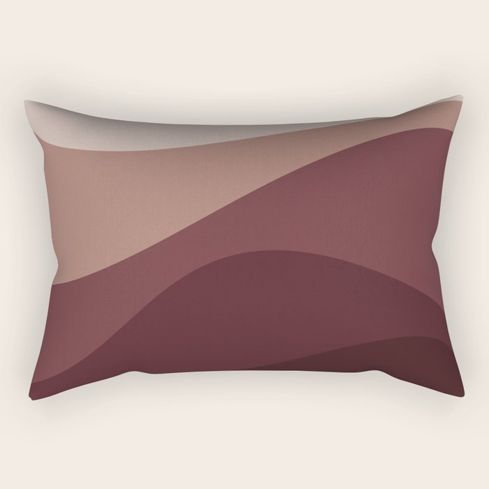 Abstract Color Waves VI Neutral Red Tones Rectangular Pillow Gallery Image 1