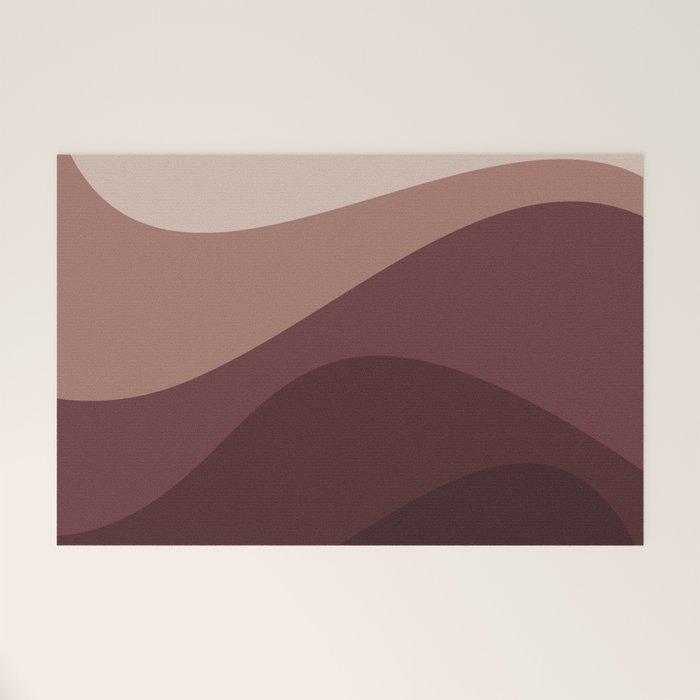 Abstract Color Waves VI Neutral Red Tones Welcome Mat Gallery Image 1