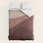 Abstract Color Waves VI Neutral Red Tones Duvet Cover Gallery Image 6