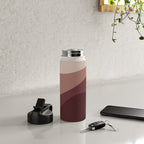 Abstract Color Waves VI Neutral Red Tones Water Bottle Gallery Image 4