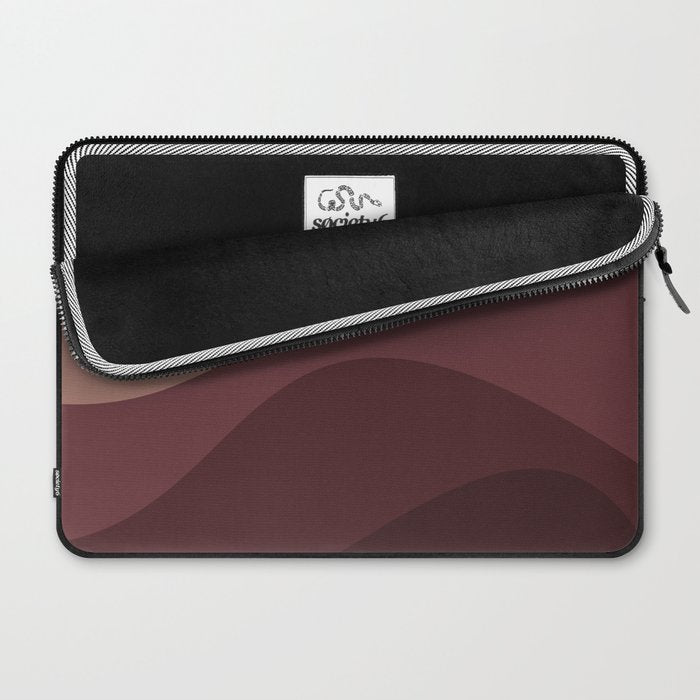 Abstract Color Waves VI Neutral Red Tones Laptop Sleeve Gallery Image 2
