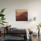 Abstract Color Waves VI Neutral Red Tones Wood Wall Art Gallery Image 2
