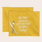 Motivational words smile today yellow Placemat Gallery Image 1