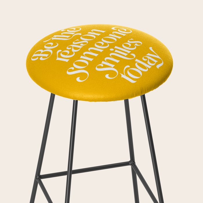 Motivational words smile today yellow Stool Gallery Image 2