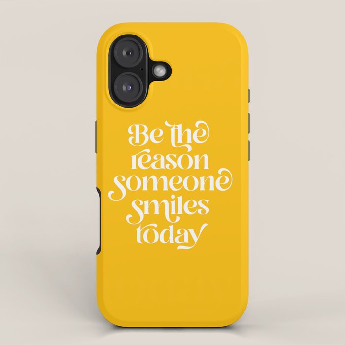 Motivational words smile today yellow iPhone Case Gallery Image 1