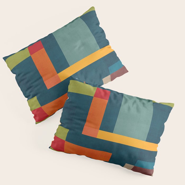 Modern Colorful Geometric Original Artwork Pillow Sham Gallery Image 1