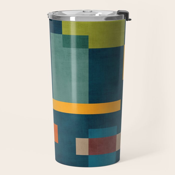 Modern Colorful Geometric Original Artwork Travel Mug Gallery Image 2