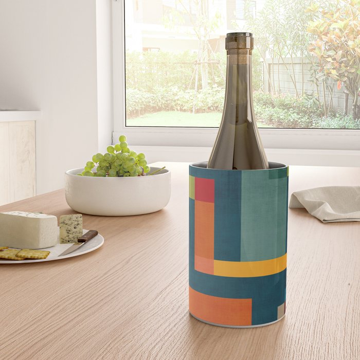 Modern Colorful Geometric Original Artwork Wine Chiller Gallery Image 4