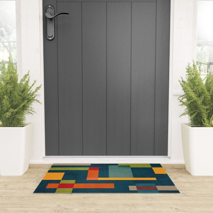 Modern Colorful Geometric Original Artwork Welcome Mat Gallery Image 3