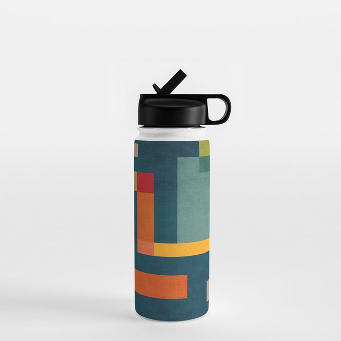Modern Colorful Geometric Original Artwork Water Bottle Gallery Image 1