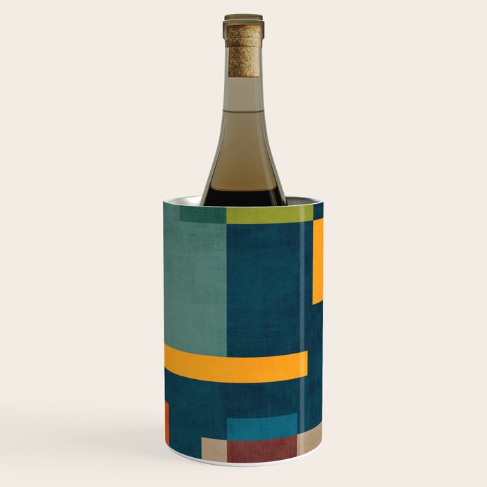 Modern Colorful Geometric Original Artwork Wine Chiller Gallery Image 3