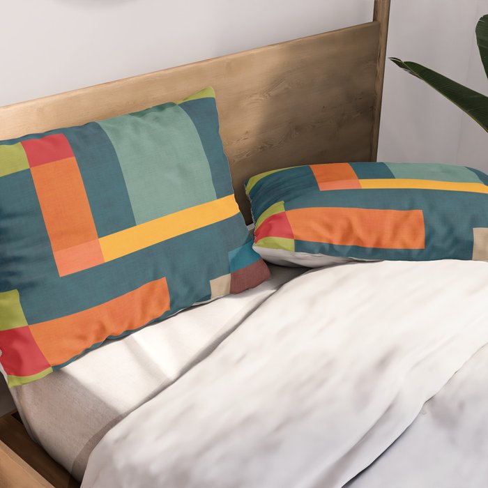 Modern Colorful Geometric Original Artwork Pillow Sham Gallery Image 2