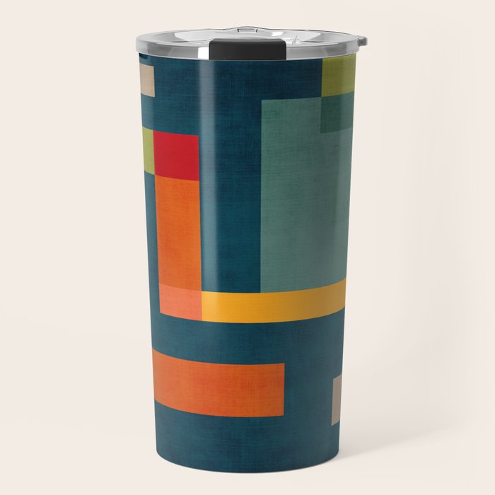 Modern Colorful Geometric Original Artwork Travel Mug Gallery Image 1