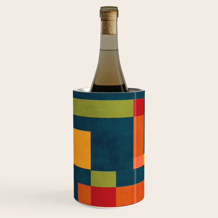 Modern Colorful Geometric Original Artwork Wine Chiller Gallery Image 2