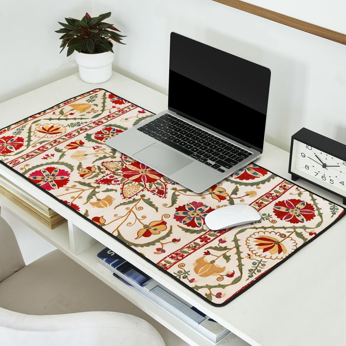 Nurata Suzani Bokhara Uzbekistan Embroidery Print Desk Mat Gallery Image 2