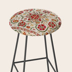 Nurata Suzani Bokhara Uzbekistan Embroidery Print Stool Gallery Image 2