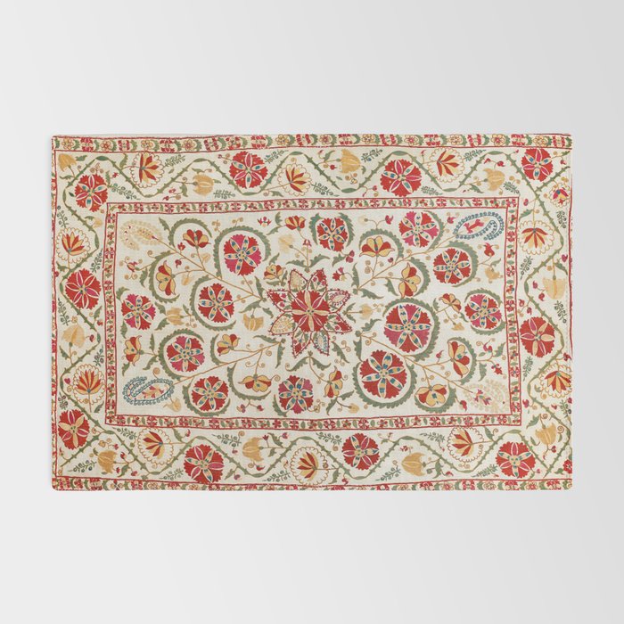 Nurata Suzani Bokhara Uzbekistan Embroidery Print Rug Gallery Image 2