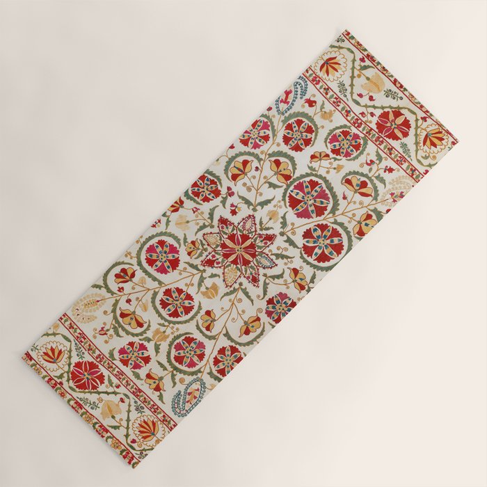 Nurata Suzani Bokhara Uzbekistan Embroidery Print Yoga Mat Gallery Image 1