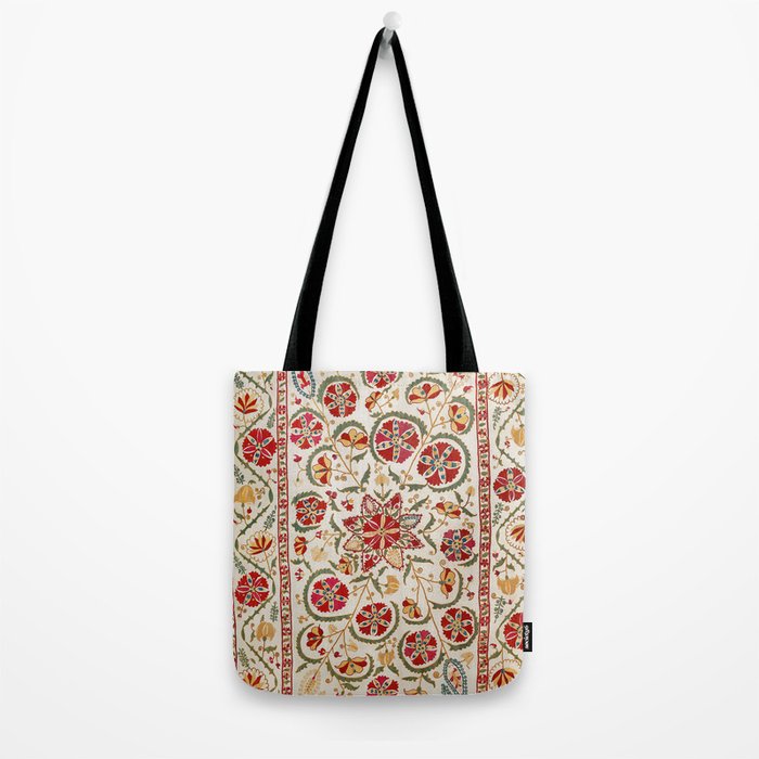 Nurata Suzani Bokhara Uzbekistan Embroidery Print Tote Bag Gallery Image 2