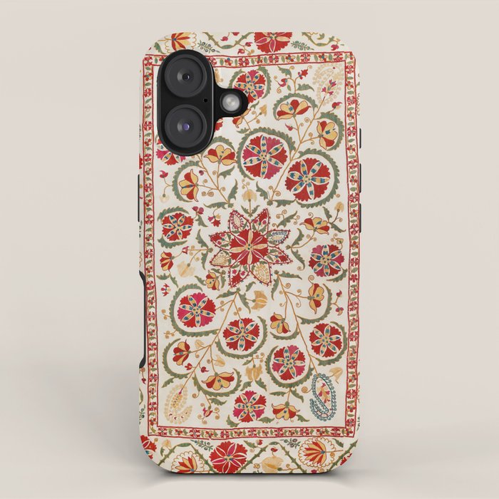 Nurata Suzani Bokhara Uzbekistan Embroidery Print iPhone Case Gallery Image 1