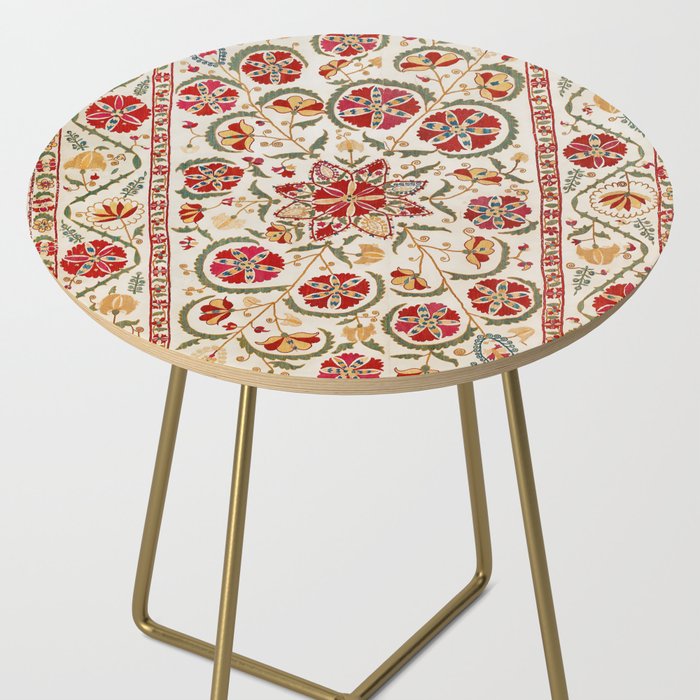 Nurata Suzani Bokhara Uzbekistan Embroidery Print Side Table Gallery Image 2