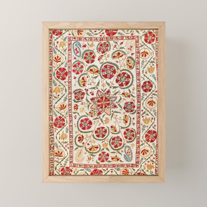 Nurata Suzani Bokhara Uzbekistan Embroidery Print Mini Art Print Gallery Image 1