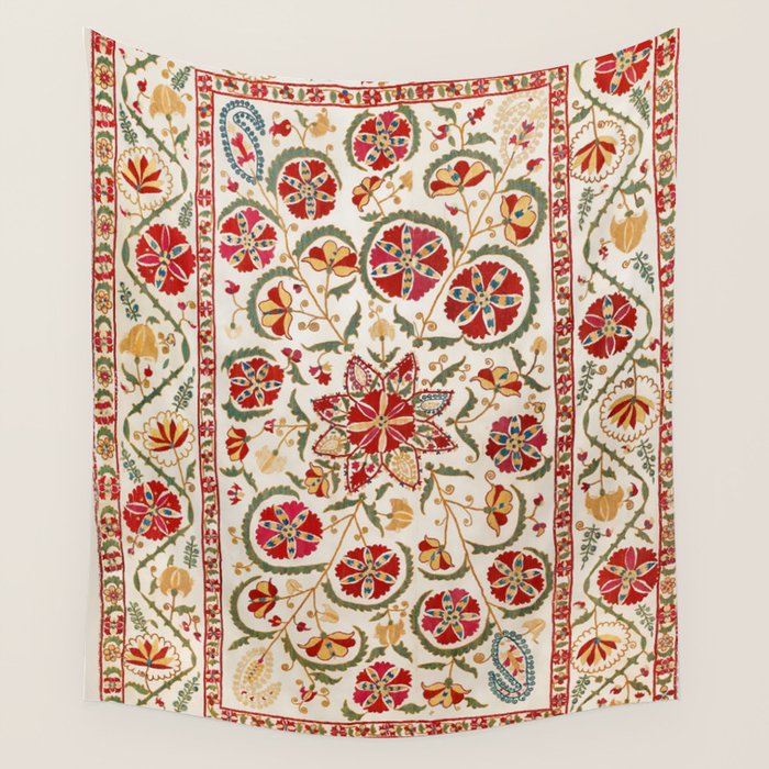 Nurata Suzani Bokhara Uzbekistan Embroidery Print Wall Tapestry Gallery Image 1