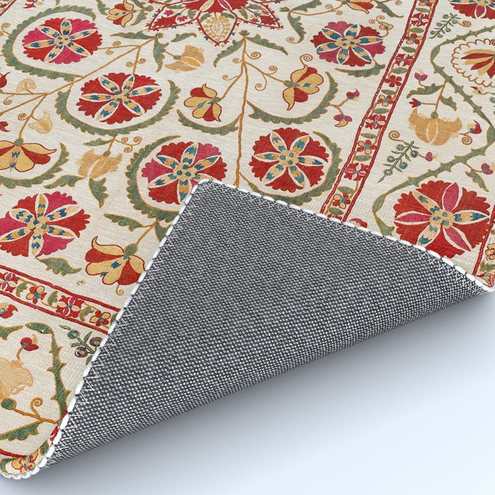 Nurata Suzani Bokhara Uzbekistan Embroidery Print Rug Gallery Image 4