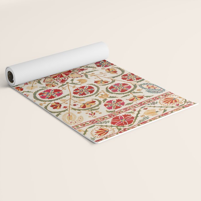 Nurata Suzani Bokhara Uzbekistan Embroidery Print Yoga Mat Gallery Image 2