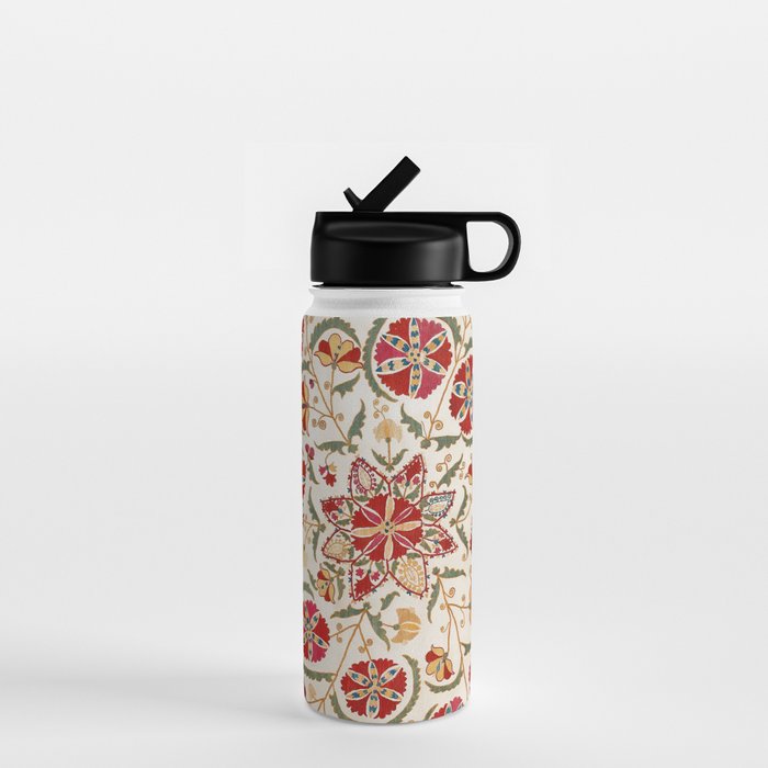 Nurata Suzani Bokhara Uzbekistan Embroidery Print Water Bottle Gallery Image 1