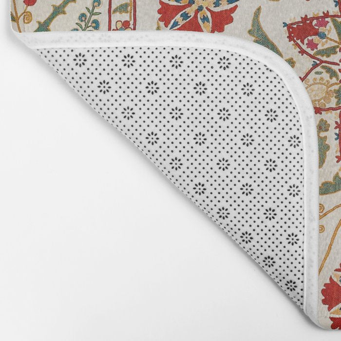 Nurata Suzani Bokhara Uzbekistan Embroidery Print Bath Mat Gallery Image 2