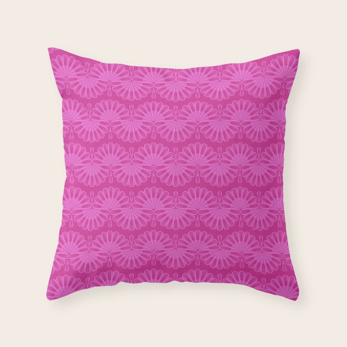 Pink neon bright geometric pattern  Throw Pillow Gallery Image 1