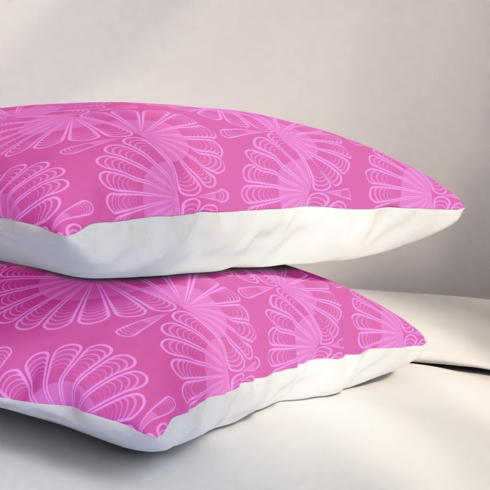Pink neon bright geometric pattern  Pillow Sham Gallery Image 3