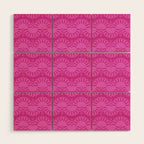 Pink neon bright geometric pattern  Wood Wall Art Gallery Image 1